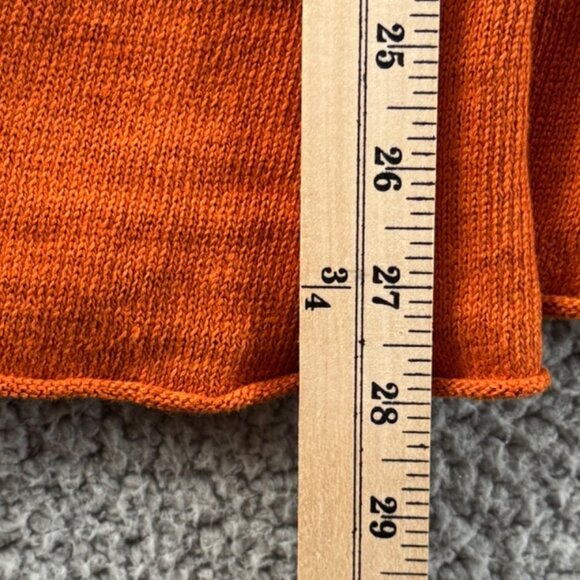 Eileen Fisher Womens Open Front Orange Linen Cardigan Sweater Size Medium - Picture 8 of 9